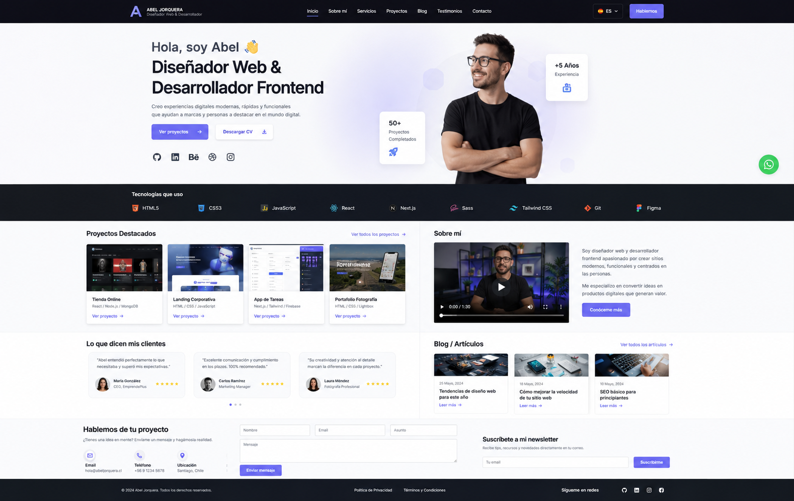 Landing de Portafolio / Freelancer Enterprise