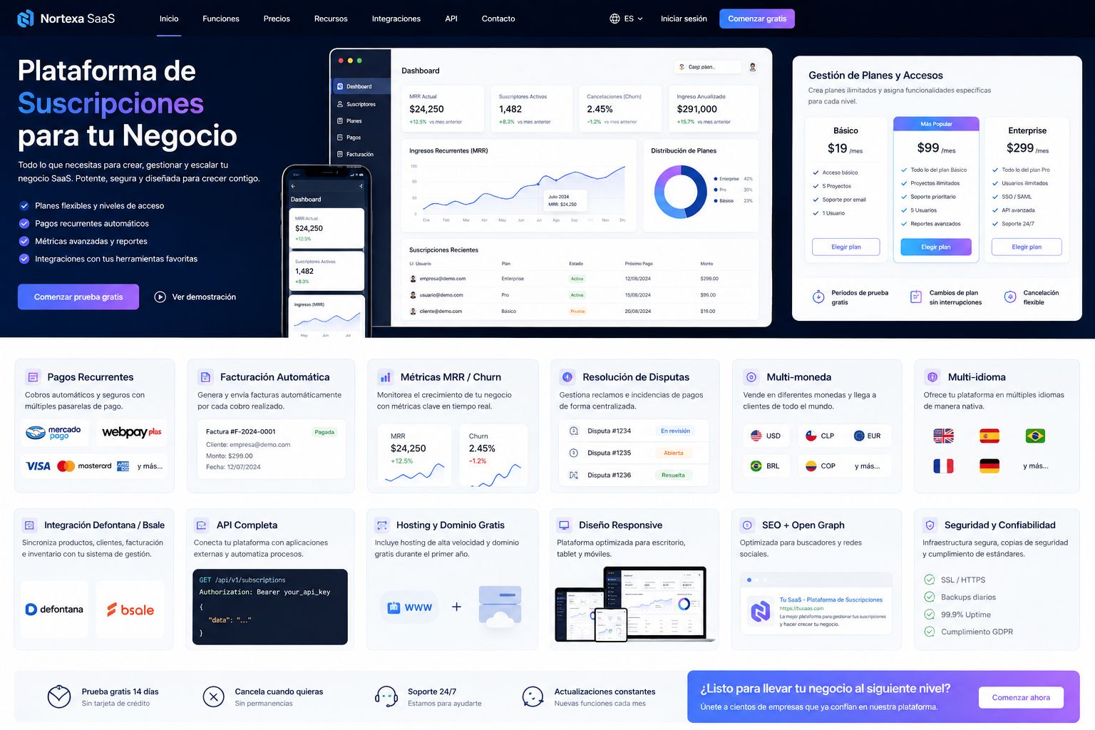 Tienda de Suscripciones / SaaS Enterprise