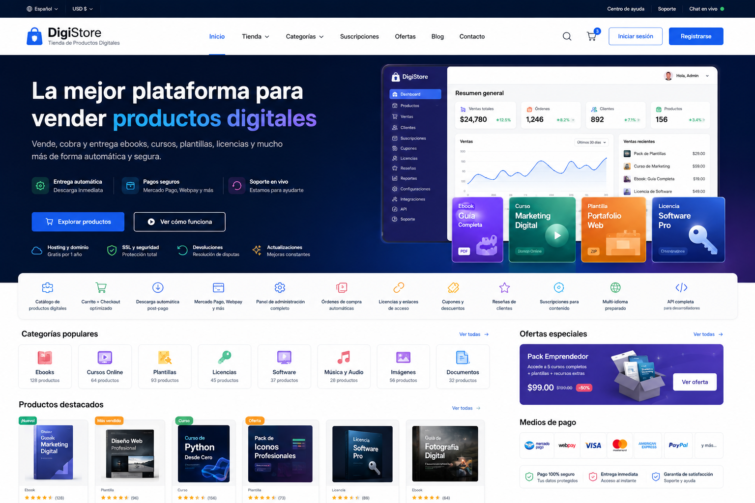 Tienda de Productos Digitales Enterprise