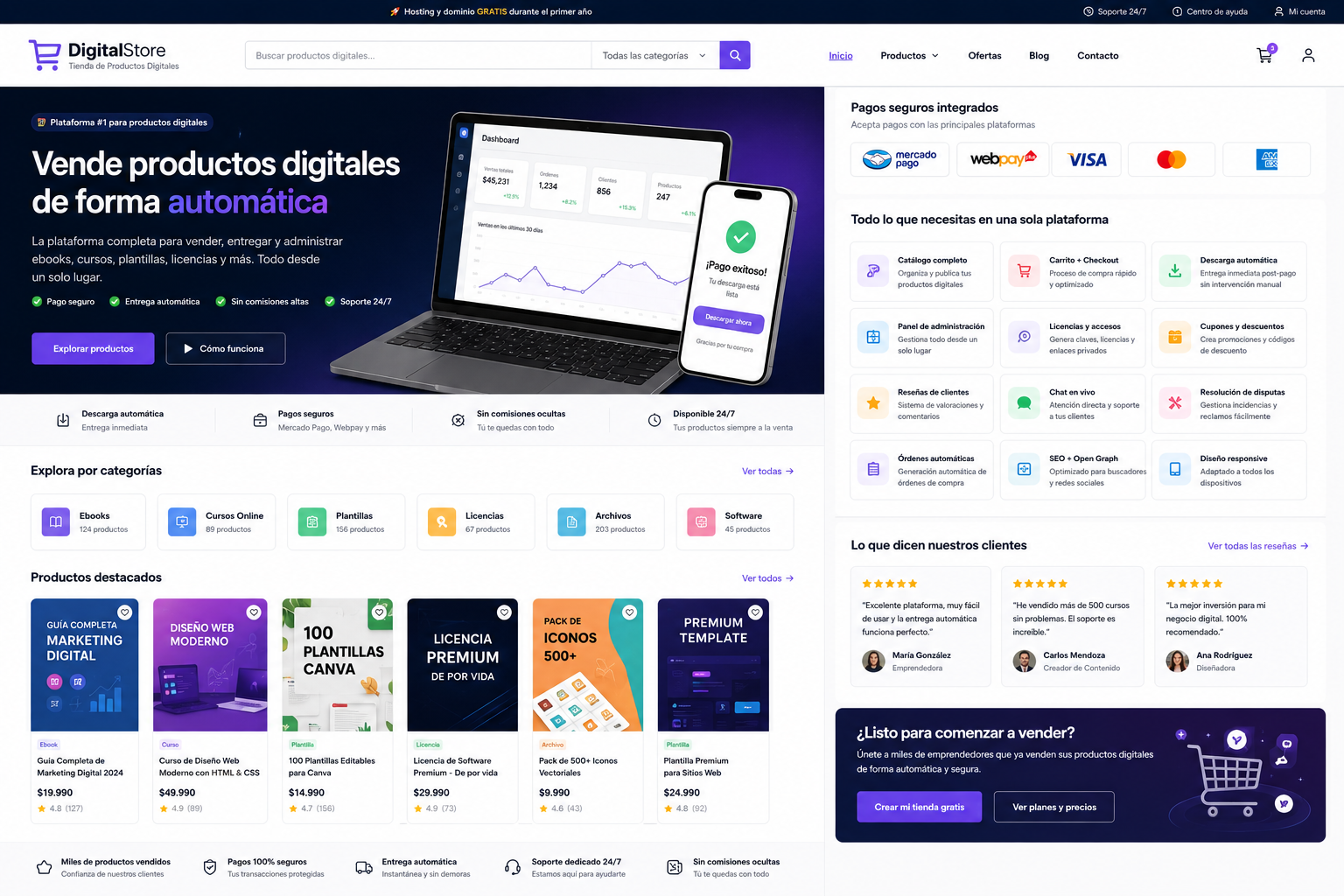 Tienda de Productos Digitales Profesional